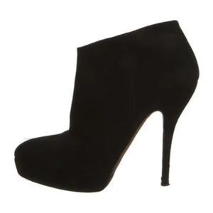 Gucci Black Suede Ankle Boots, size 37.5